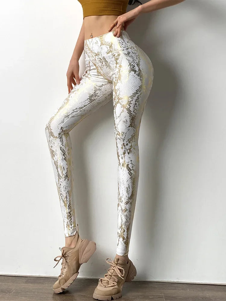 Snakeskin Scrunch Gym Leggings