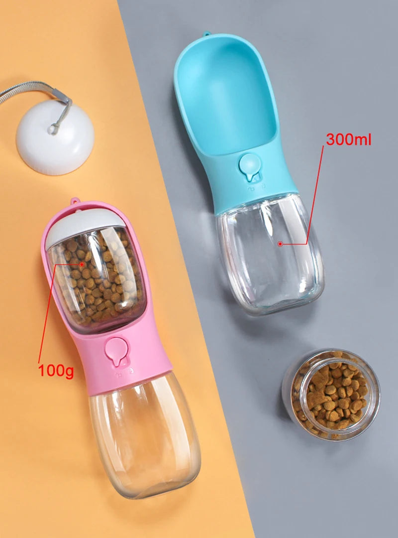 3 In 1 Portable Dog & Cat Water Bottle Food Feeder Drinker Poop Dispenser