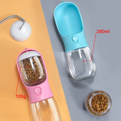 3 In 1 Portable Dog & Cat Water Bottle Food Feeder Drinker Poop Dispenser