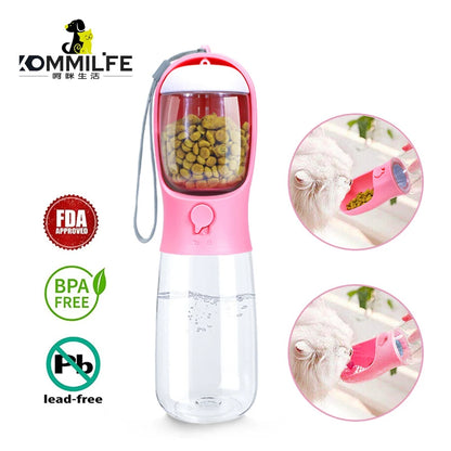 3 In 1 Portable Dog & Cat Water Bottle Food Feeder Drinker Poop Dispenser