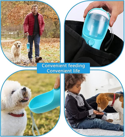 3 In 1 Portable Dog & Cat Water Bottle Food Feeder Drinker Poop Dispenser