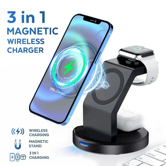 3-in-1 Wireless Magnetic Charger Stand for MagSafe