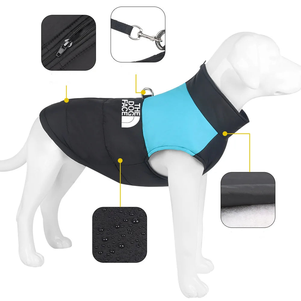 Waterproof Vest Padded Zipper Jacket for Dogs