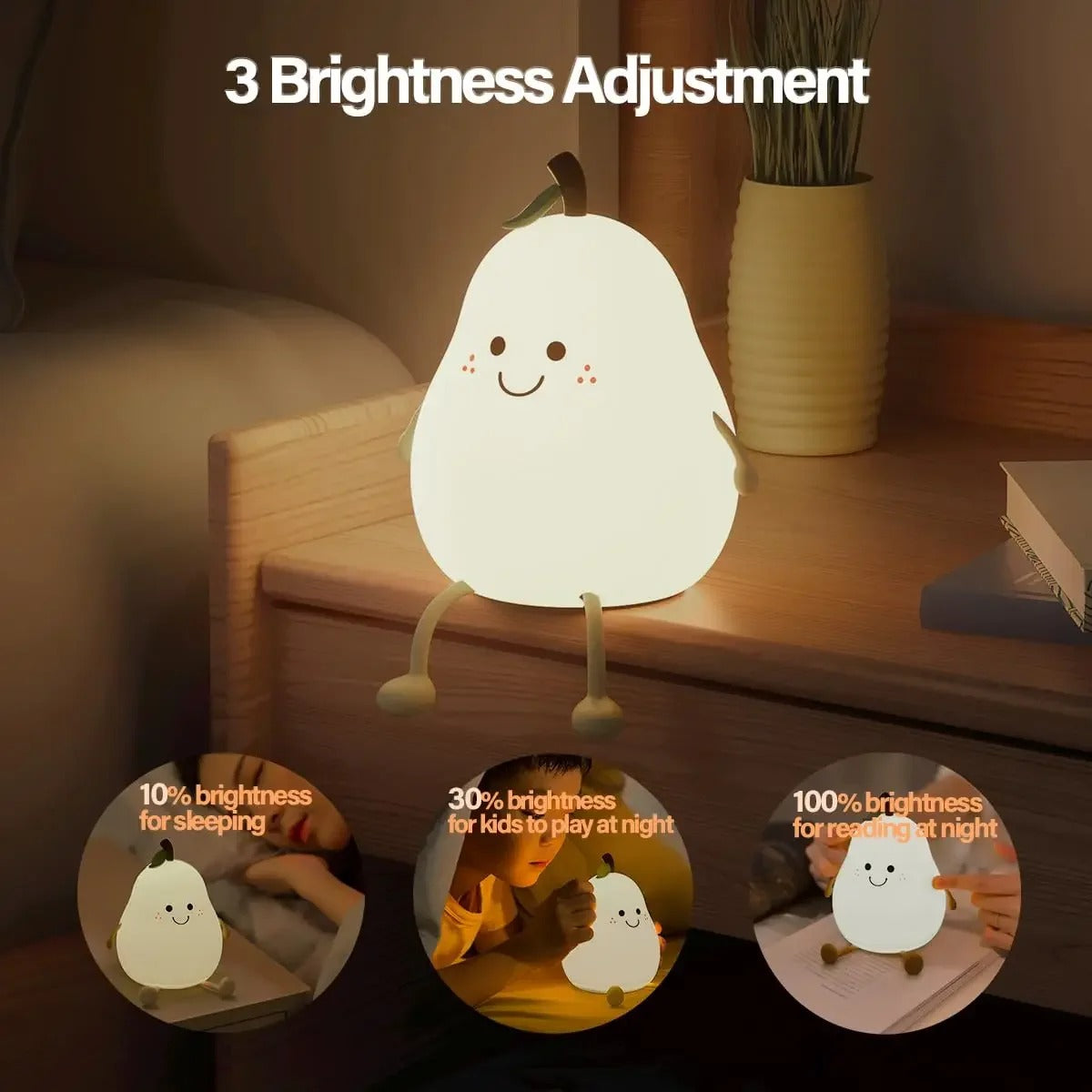 Led Cute Squishy Pear Night Light